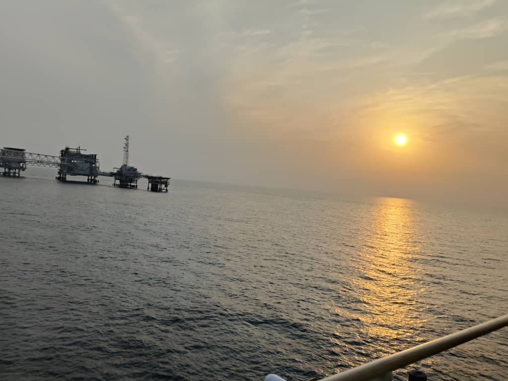 Offshore Platform at Sunset